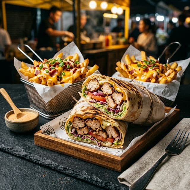 Delicious Wraps and Loaded Fries